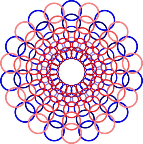 Вариация цветов в радиальных узорах с чередованием по кругу